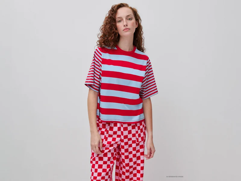 T-shirt rigata over fit