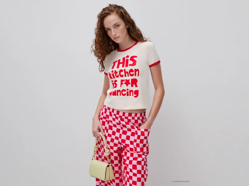 T-shirt con stampa lettering