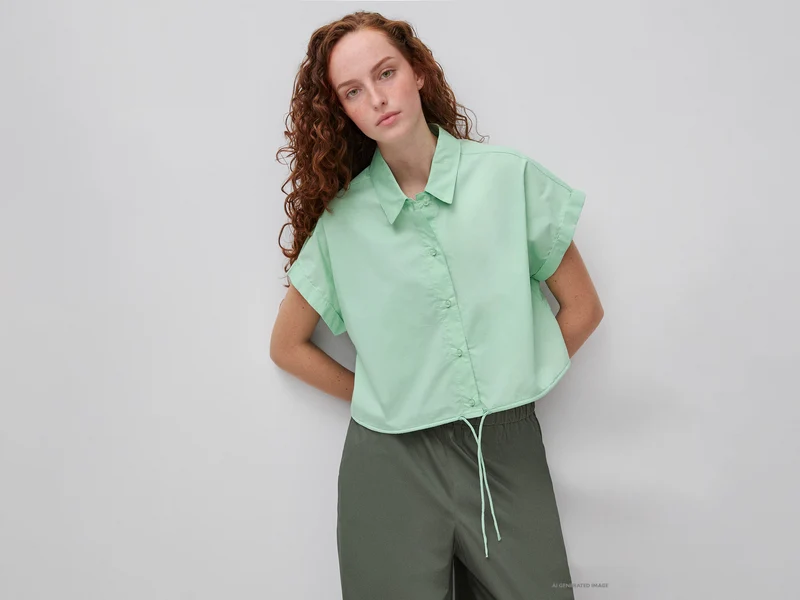 Camicia cropped con coulisse