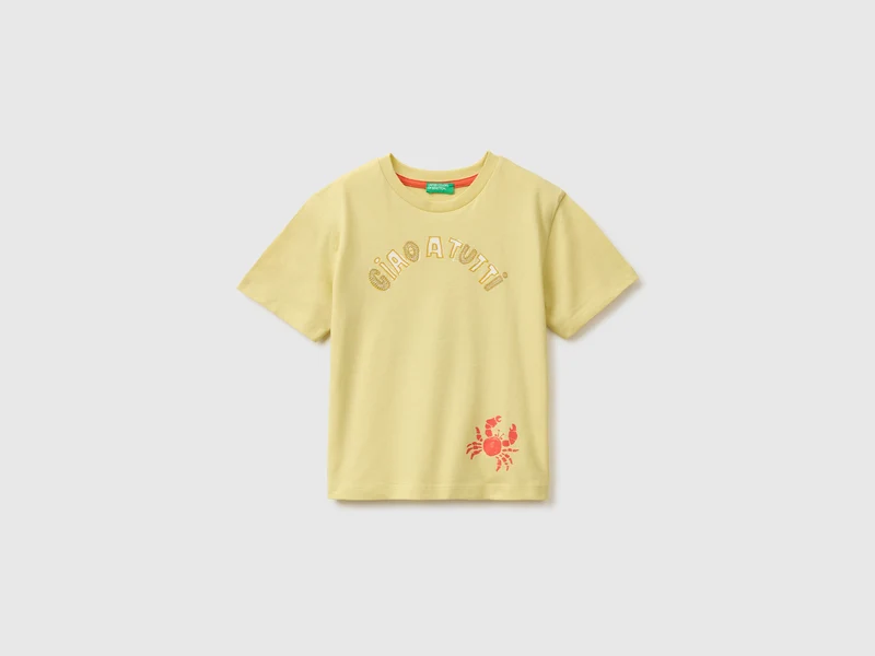 T-shirt over fit con stampa e ricamo