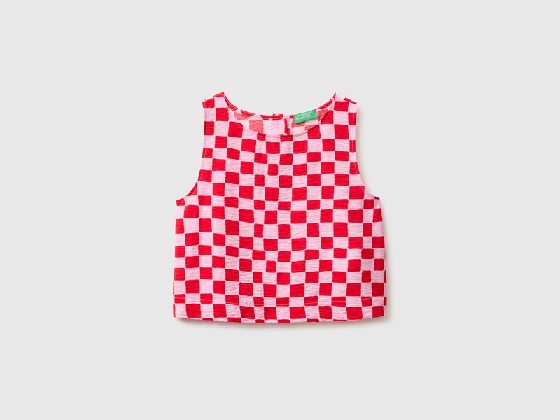 Top stampato con bottoni