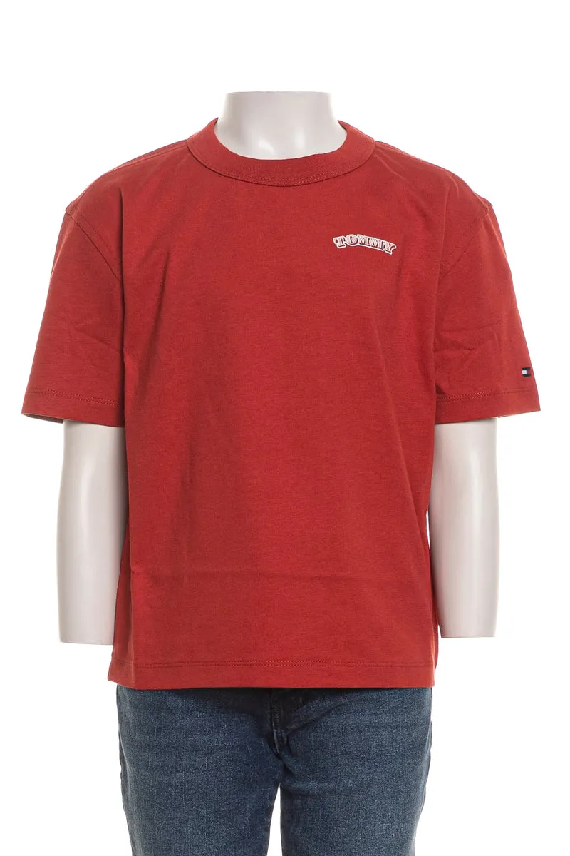 T Shirt Tommy Hilfiger Heritage Puff Print Graphic Tee Ss Da Bambino Terracotta