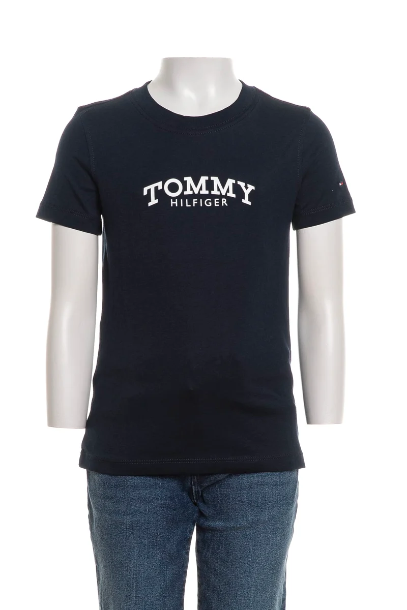 T Shirt Tommy Hilfiger Monotype Print Graphic Tee Ss Da Bambino Blu Marina
