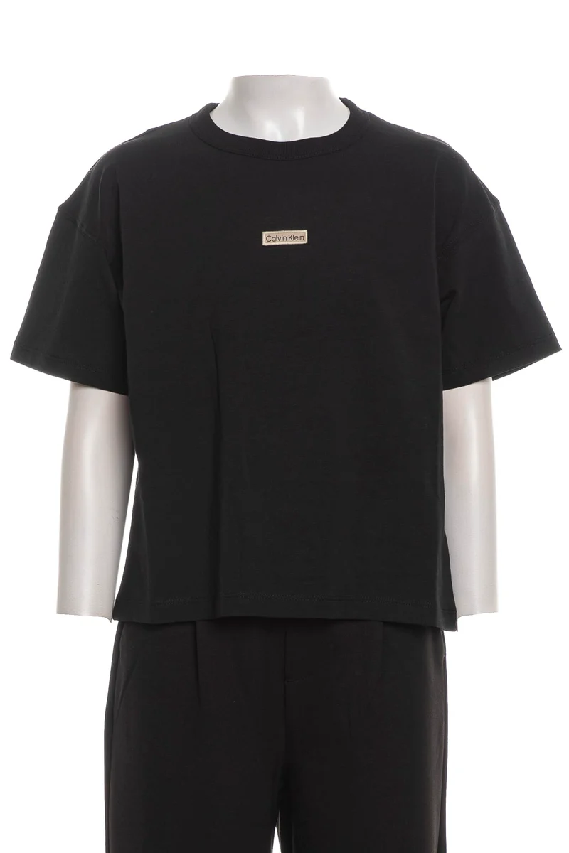 T-Shirt Calvin Klein Folded Lg Lbl Da Bambina Nera