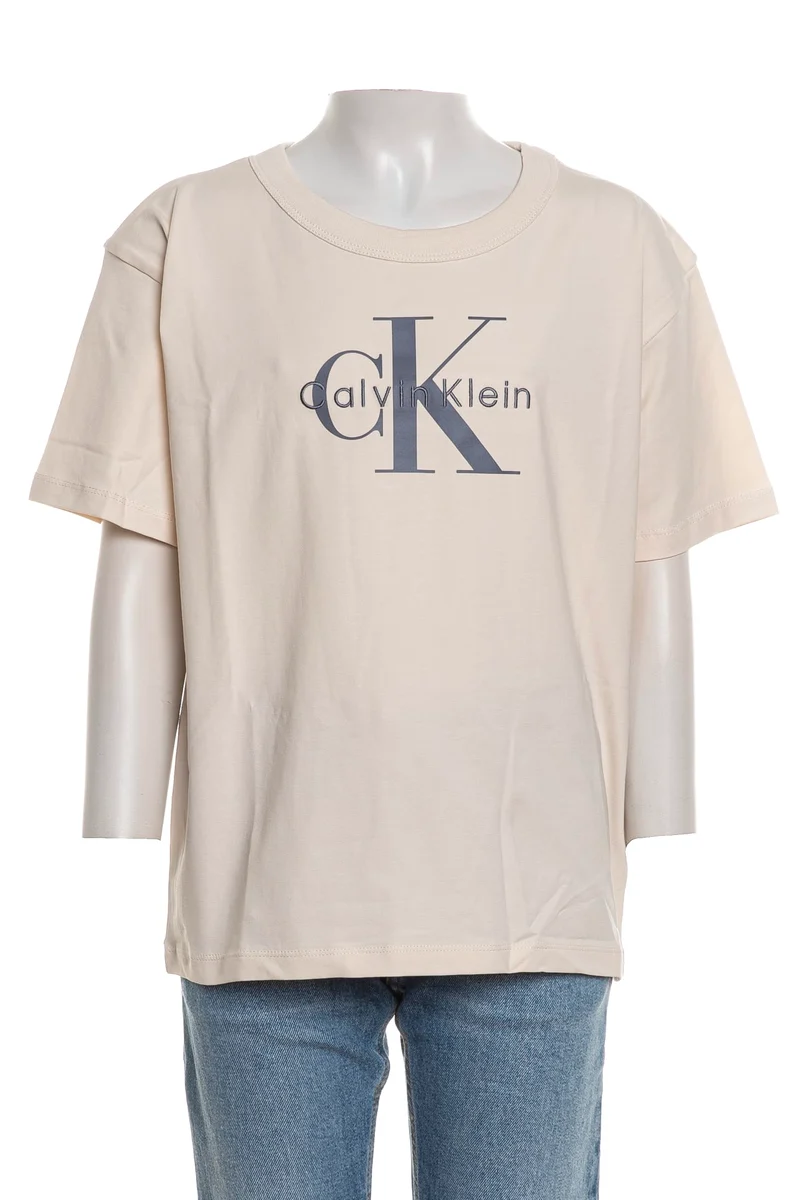 T-Shirt Calvin Klein Light Monolg Da Bambino Burro