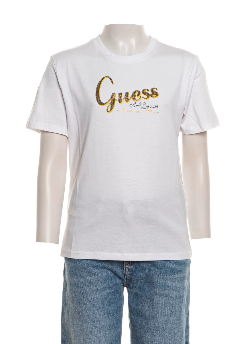 T Shirt Guess Vintage Attitude Ss Tee Da Bambino Bianca