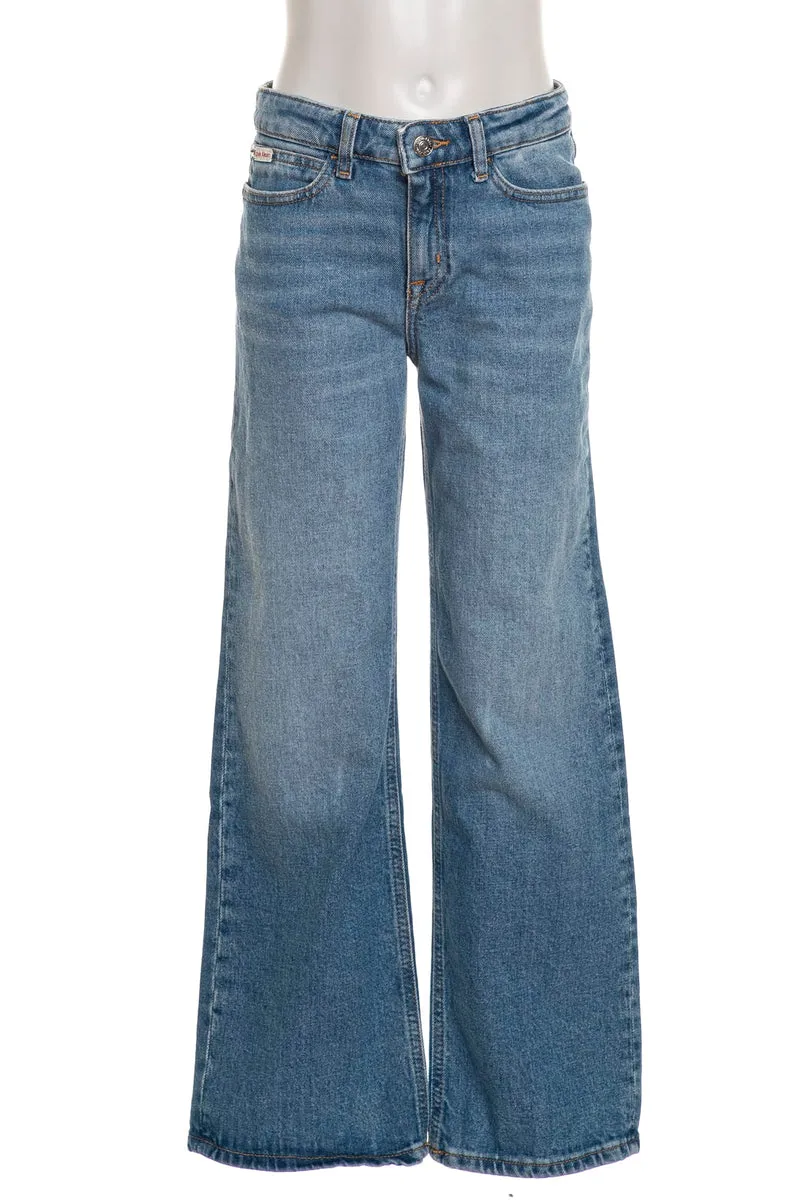 Jeans Calvin Klein Hr Wi Leg Cloudy Da Bambina Denim Light Blu