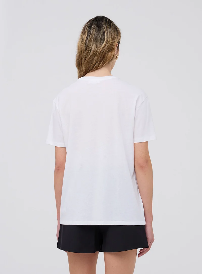 T-shirt ampia con ricamo laterale