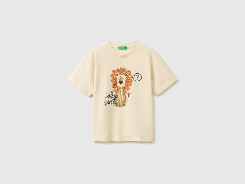 T-shirt con stampa leoncino