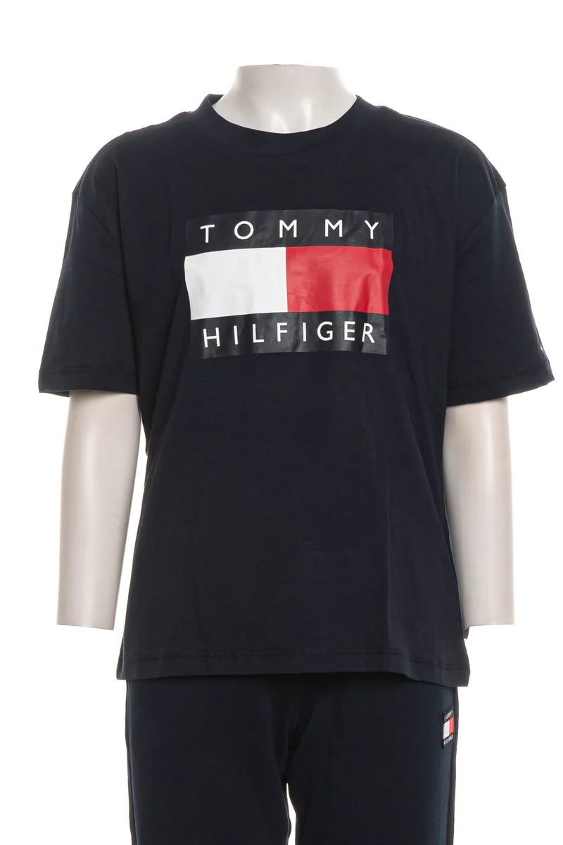 T Shirt Tommy Hilfiger Heritage Printed Flag Tee Ss Da Bambino Blu Marina