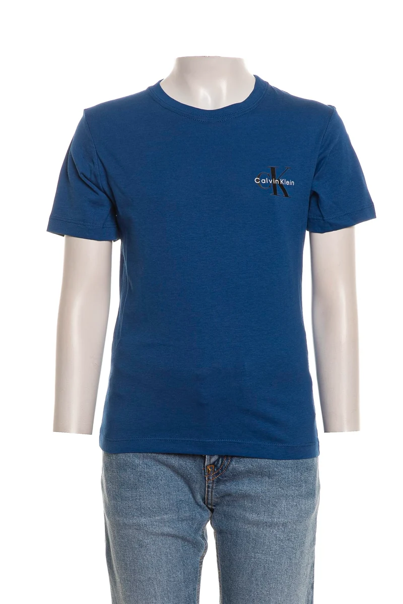 T-Shirt Calvin Klein Chest Monolg Da Bambino Royal