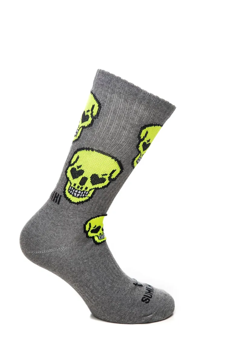 Calzino Sumomihi Skulls Sock Unisex Grigio Medio Melange In Filato