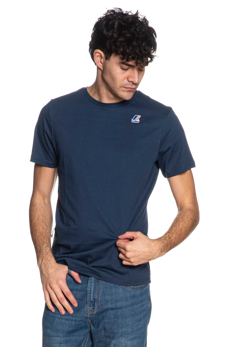 T Shirt K-Way Leonide Da Uomo Blu Oltremare