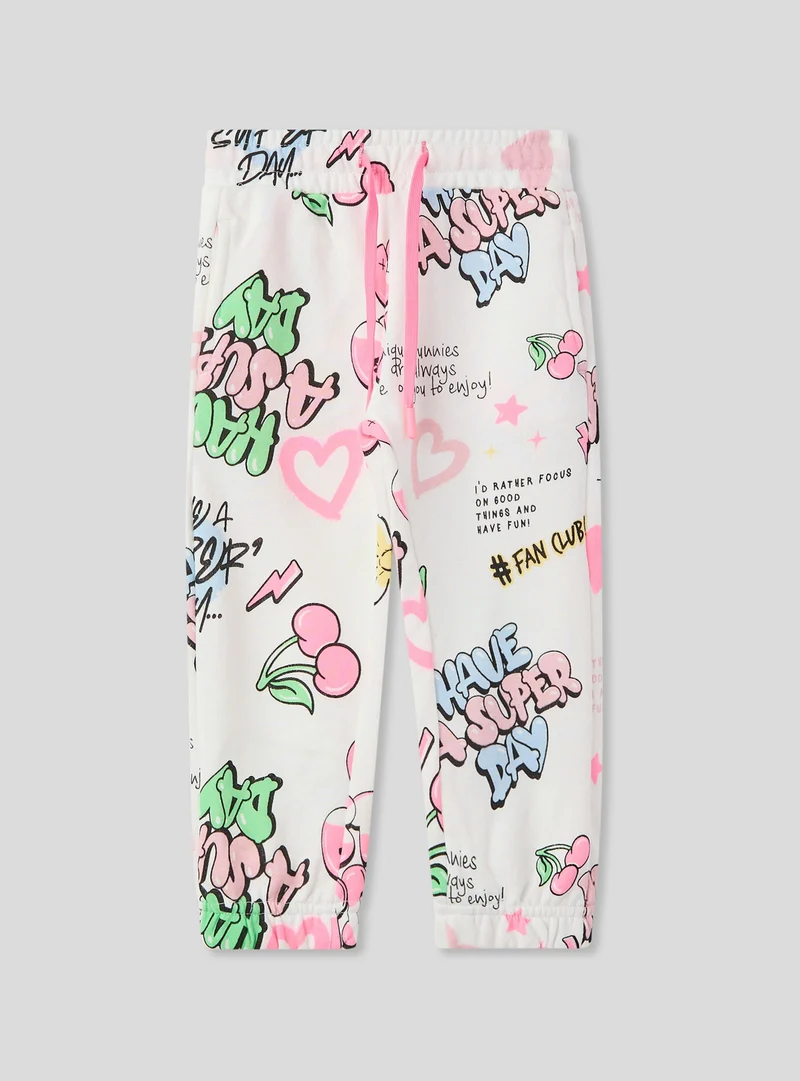 Pantaloni leggeri tuta con stampa graffiti