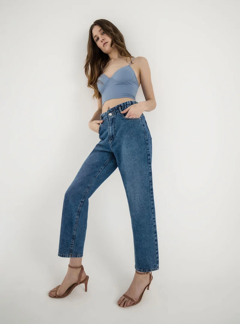 Jeans paperbag acid wash