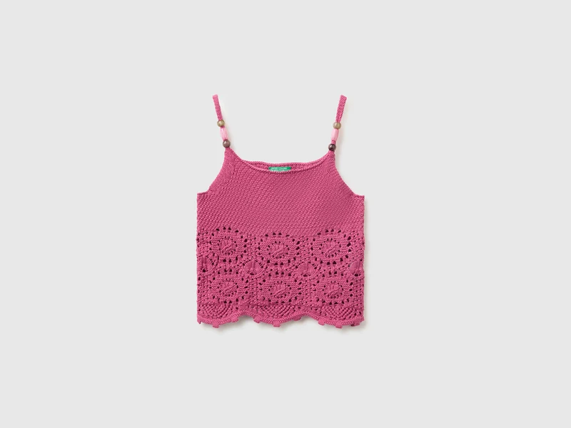Top crochet con perline