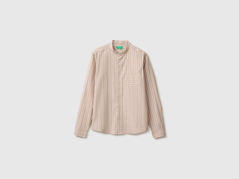 Camicia a righe collo alla coreana