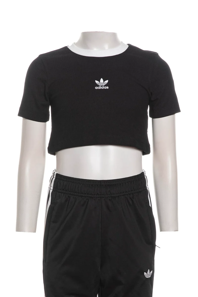 T Shirt Top Adidas Originals Rub Lg Baby Tee Da Bambina Nera