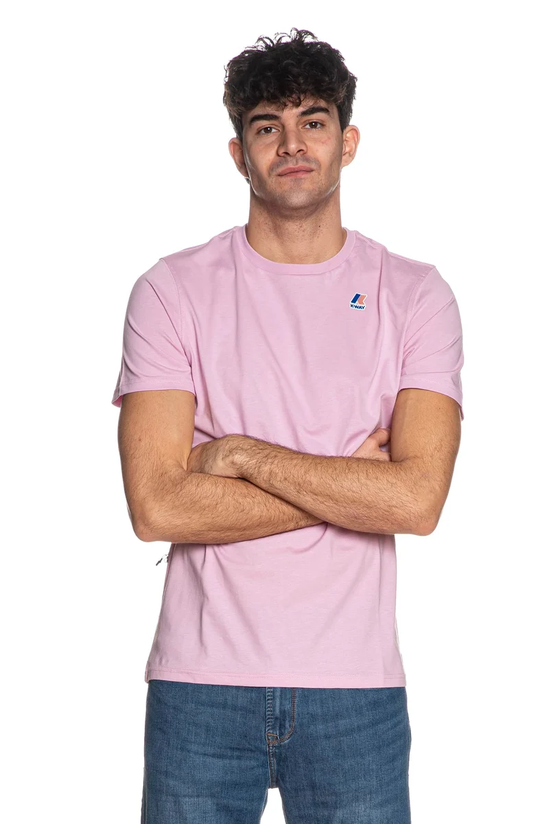 T Shirt K-Way Leonide Da Uomo Rosa Bubble