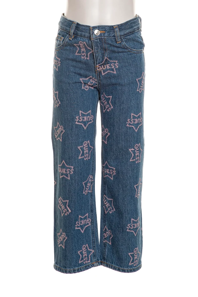 Jeans Guess Palace Rgd Embro Da Bambina Denim Medium Blu