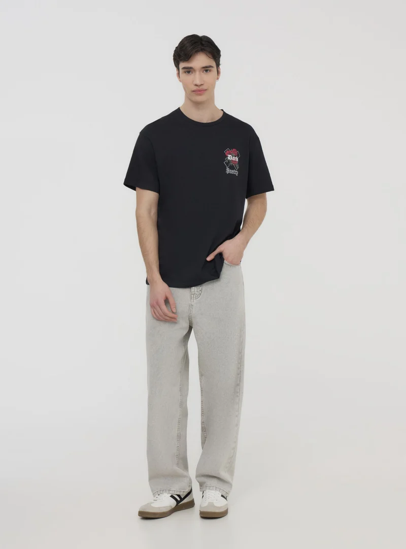 T-shirt stampa rose fronte/retro