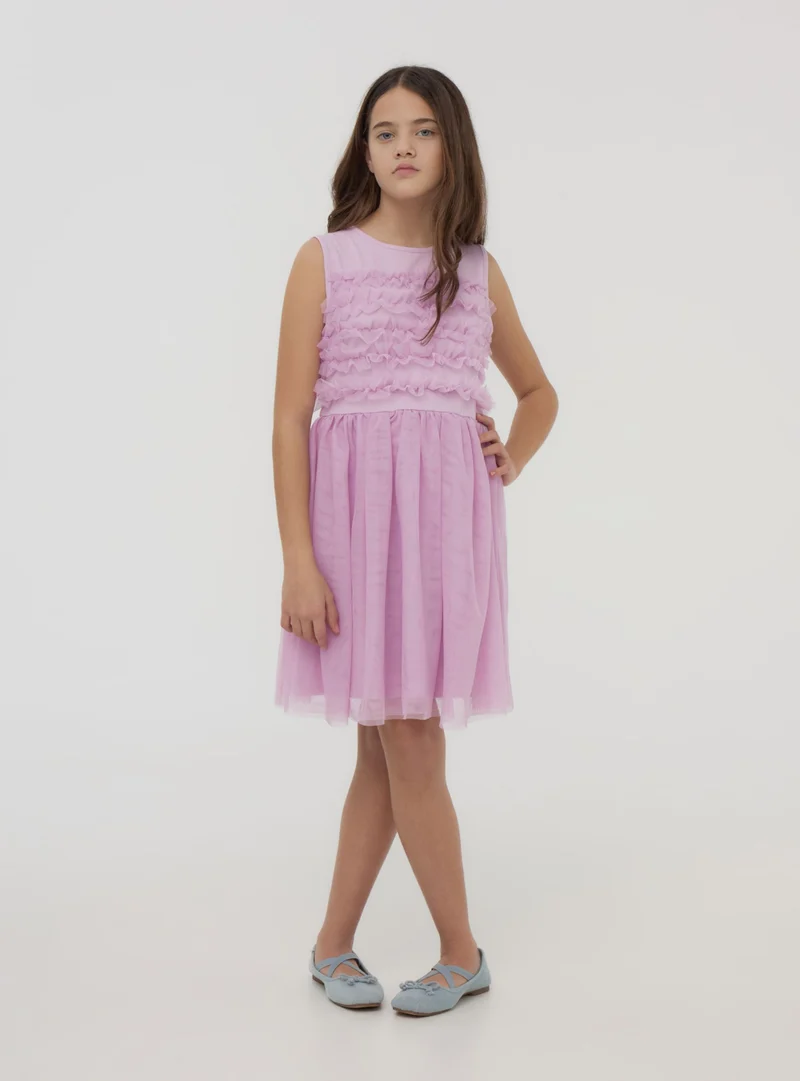 Vestito glamour in tulle con fusciacca