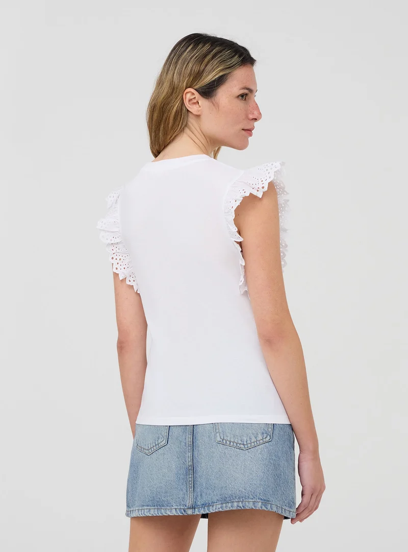 T-shirt con maniche ad aletta