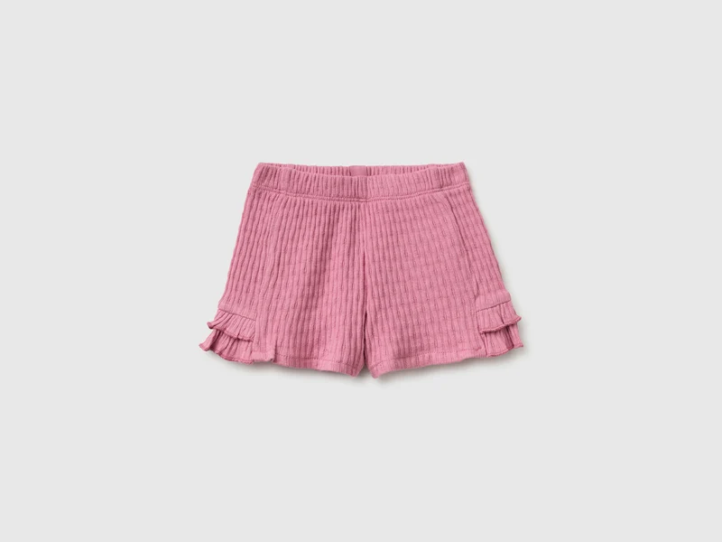 Shorts in puro cotone con rouches
