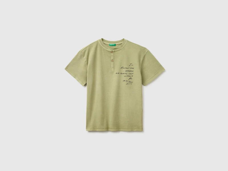 T-shirt serafino con stampa
