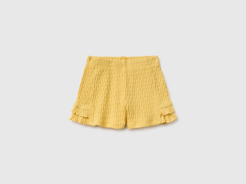 Shorts in puro cotone con rouches