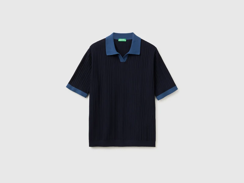 Polo in maglia a coste