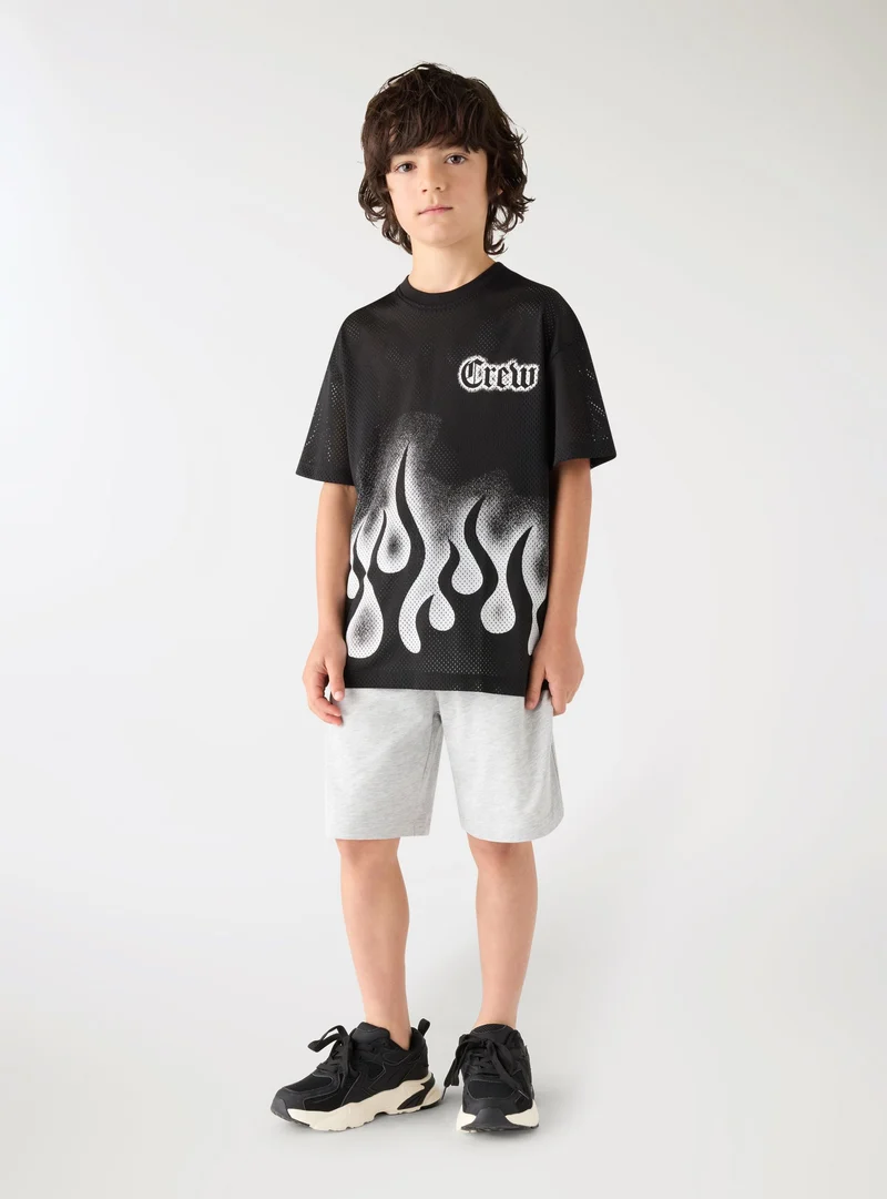 Pantaloni tuta corti con coulisse