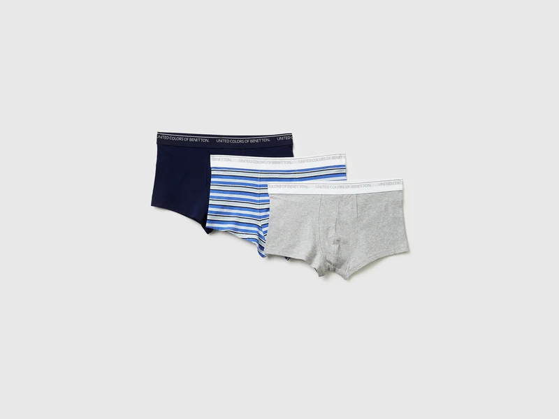 Tre boxer in cotone bio stretch