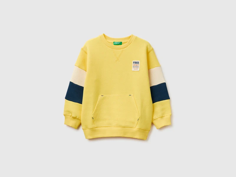 Felpa chiusa color block