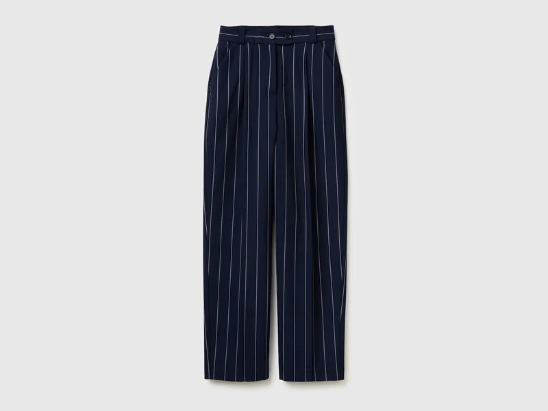 Pantaloni gessati carrot fit
