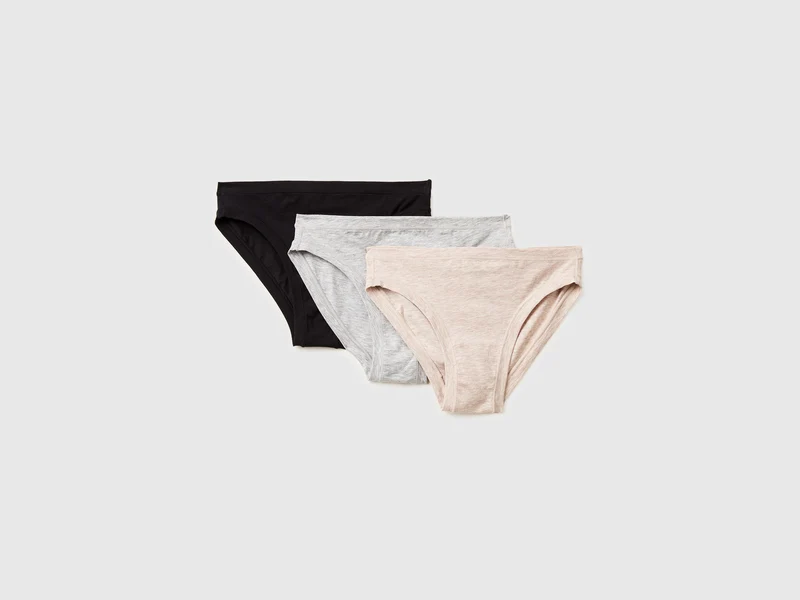Tre slip bassi in cotone super stretch