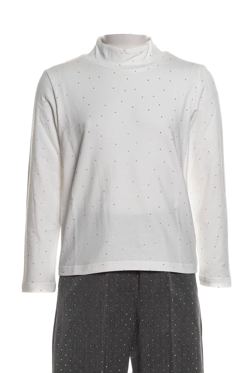T-Shirt Sarabanda Shiny Lng Slv Da Bambina Latte
