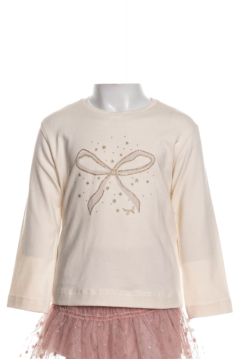 T-Shirt Mayoral Glitter Star Bow Da Bambina Burro