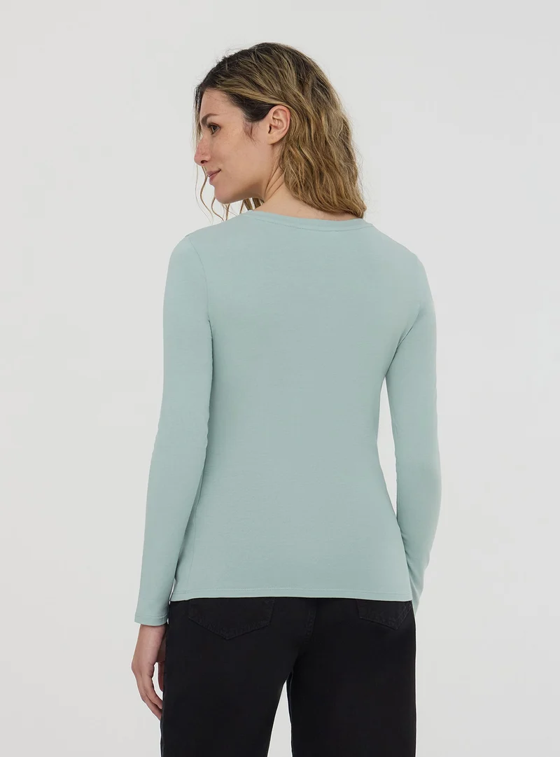 T-shirt basic maniche lunghe