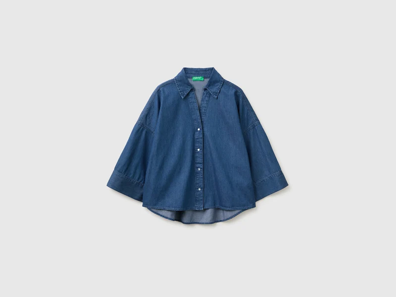 Camicia svasata in chambray