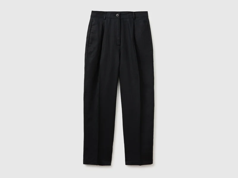 Pantaloni dritti 100% lino