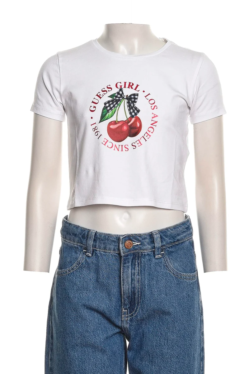 T-Shirt Guess Cr Ss Ts La Girl Da Bambina Bianca