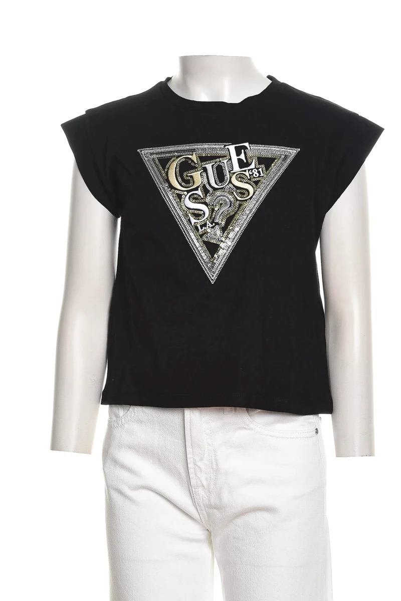 T-Shirt Guess Midi Ss Tri Da Bambina Nera