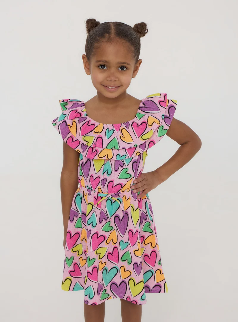 Vestito con cuori multicolore