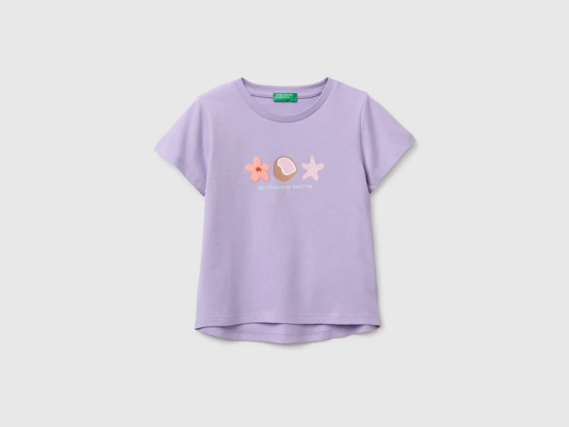 T-shirt con stampa e ricamo