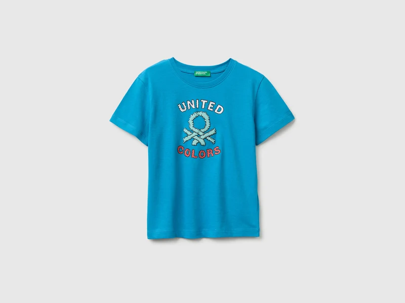 T-shirt in cotone bio con stampa logo