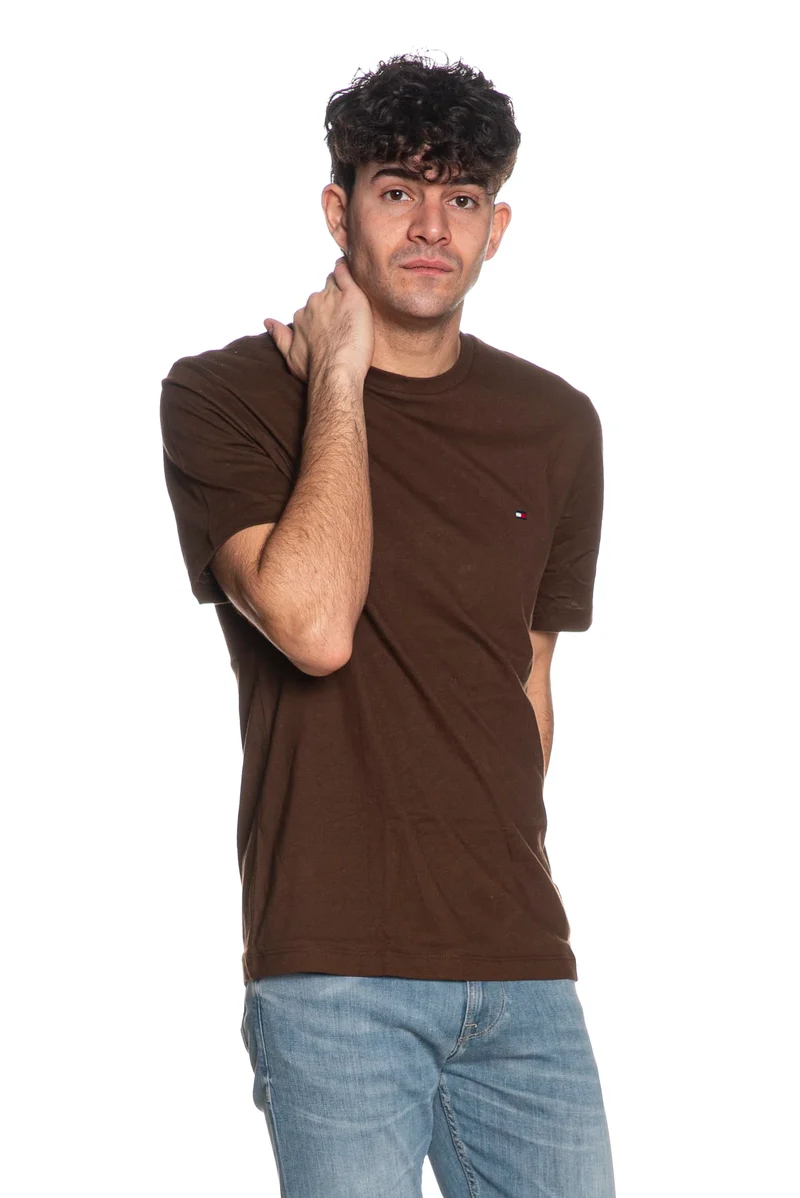 T-Shirt Tommy Hilfiger Seasonal Reg Cott Da Uomo Cioccolato