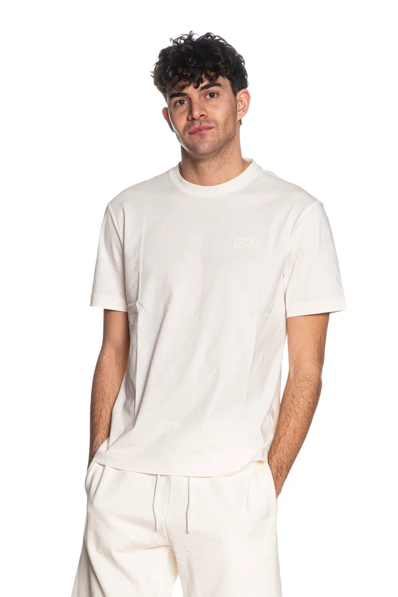 T Shirt Ea7 Train Lg Series Tt Rub Ptd Da Uomo Latte
