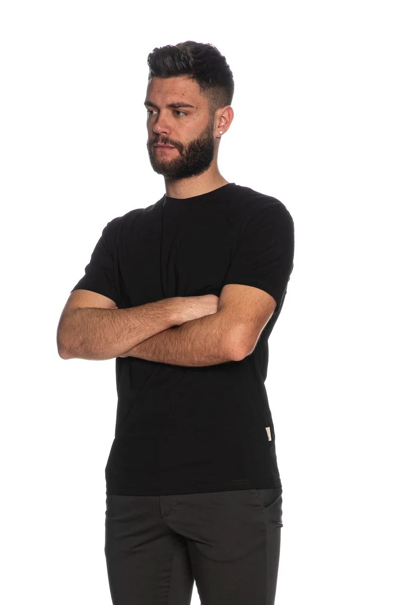 T Shirt Gianni Lupo Ss Basic Da Uomo Nera