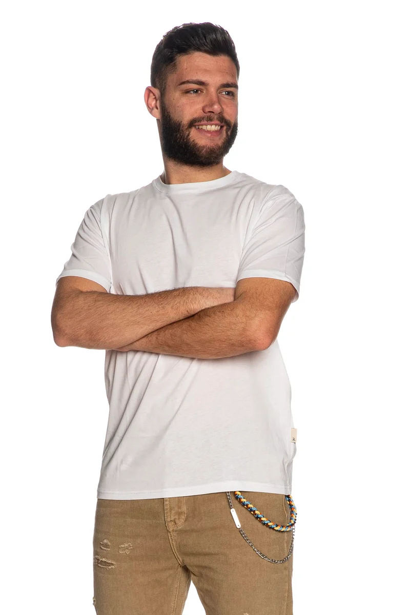 T Shirt Gianni Lupo Ss Basic Da Uomo Bianca